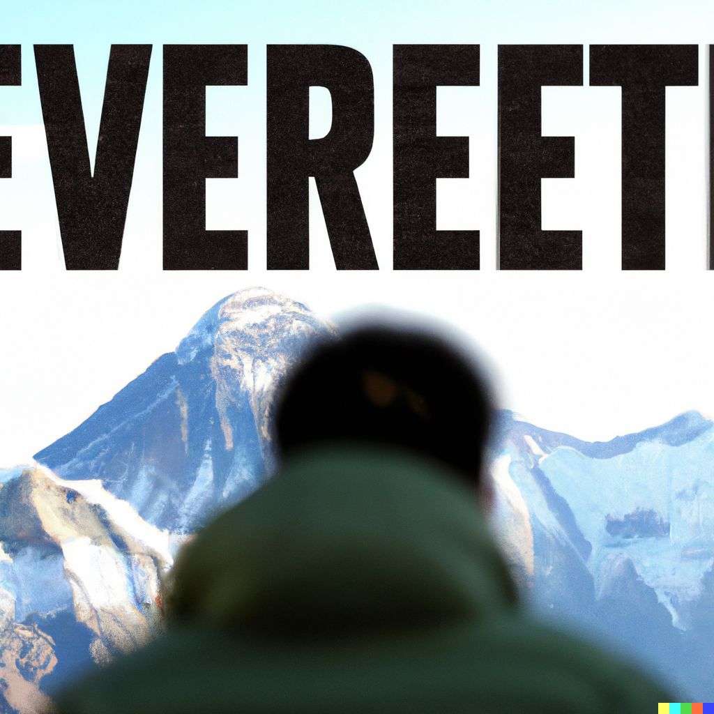 someone gazing at Mount Everest, brand mark